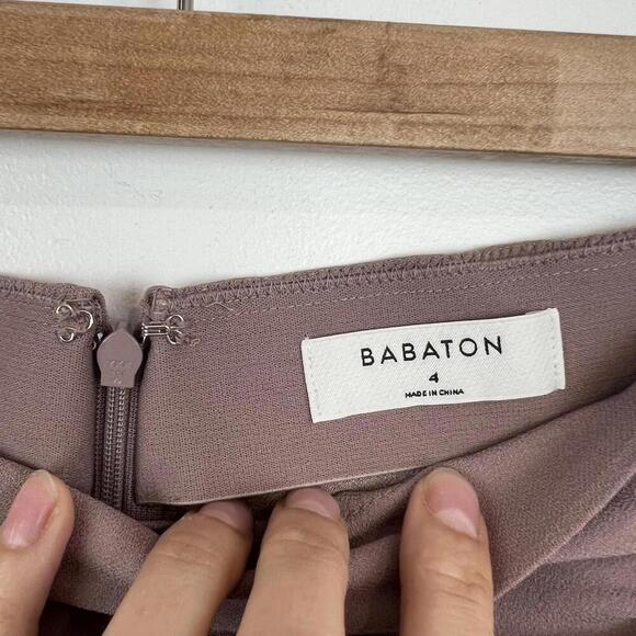 Aritzia Babaton Mayhew Midi Skirt Dusty Mauve Women's Size 4 Side Slit Stretchy - Picture 8 of 12